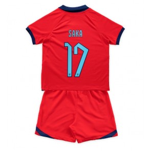 England Bukayo Saka #17 Replika Babytøj Udebanesæt Børn VM 2022 Kortærmet (+ Korte bukser)